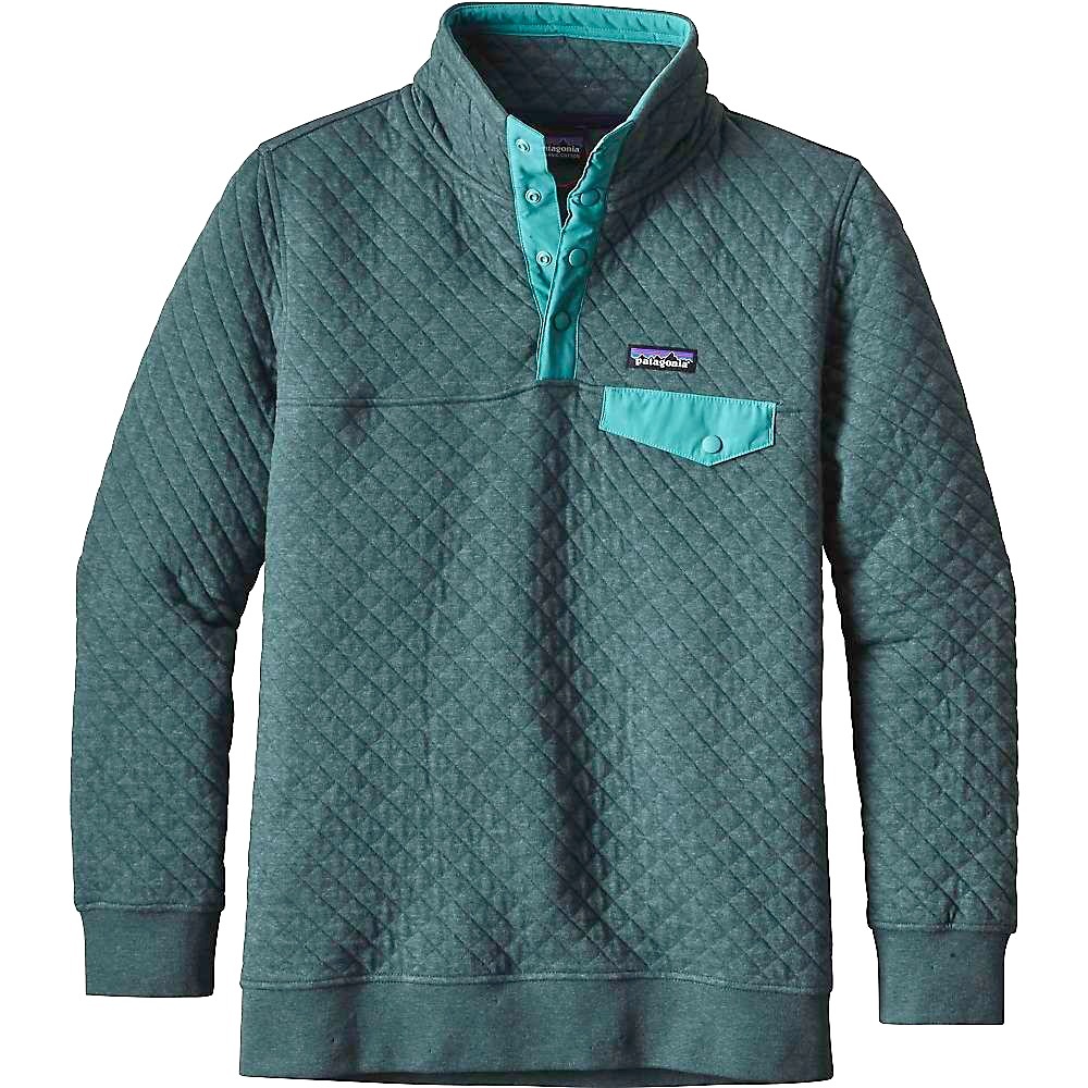 Patagonia organic cotton quilted snap t-pullover teal Size S